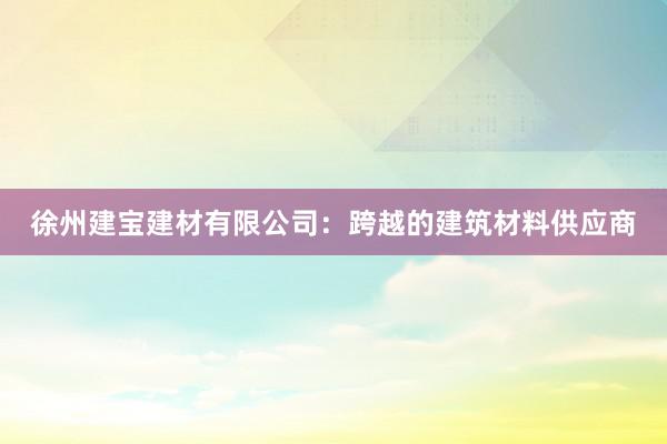 徐州建宝建材有限公司：跨越的建筑材料供应商