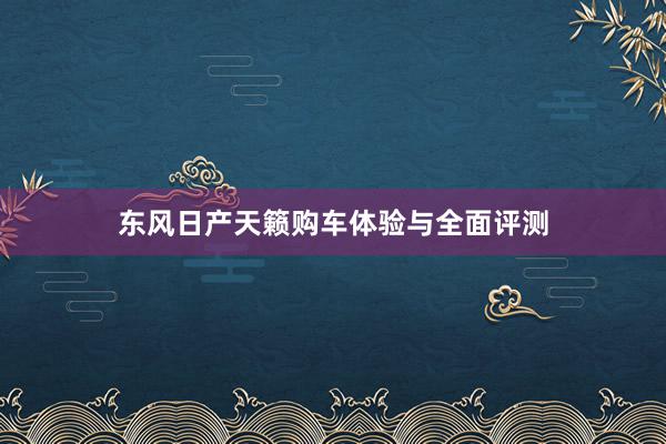 东风日产天籁购车体验与全面评测